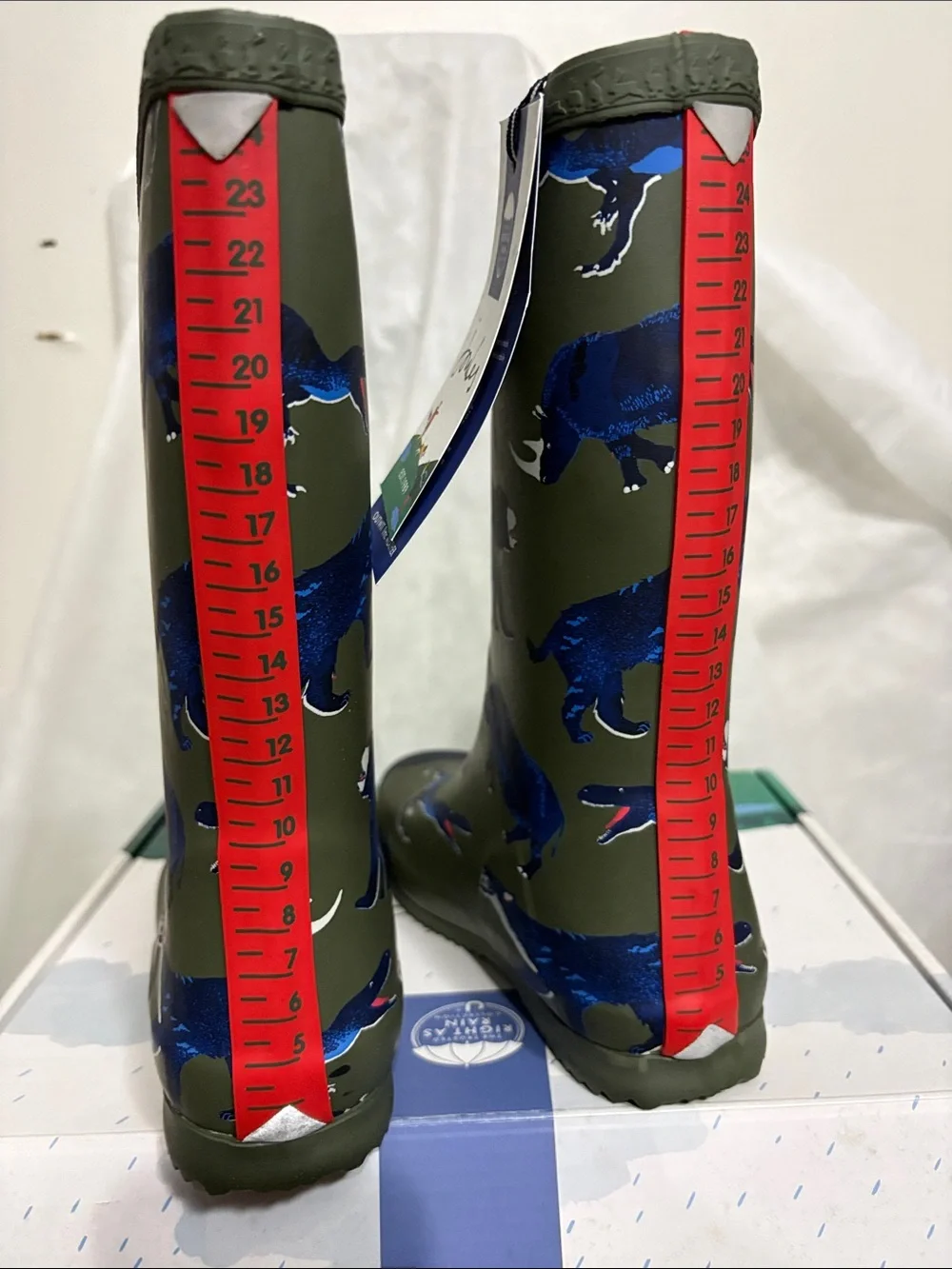 Joules Kids Olive Green Rain Boots size US 2 NWT